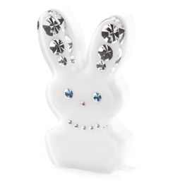 Dekomagnet „Diamond Rabbit“ hält ca. 1.5 kg, weisser Hase aus Acrylglas, mit Swarovski-Kristallen