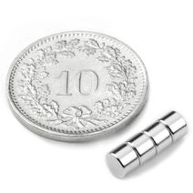 Schijfmagneet Ø 4 mm, hoogte 3 mm