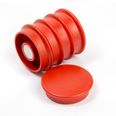 magneti da ufficio 'Boston Xtra' rotondi  tiene ca. 1.5 kg, puntine magnetiche al neodimio, Ø 32.6 mm, set da 5, rosse