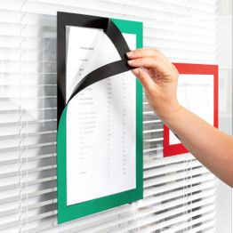 Magnetic frame self-adhesive A4 magnetic pouch to display information, A4 format, in different colours