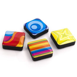 SALE-053/colors, Icons Psychedelisch, Dekomagnete quadratisch, 4er-Set, psychedelisch