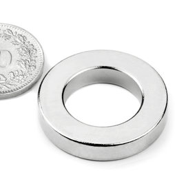 R-27-16-05-N, Ringmagneet Ø 26.75/16 mm, hoogte 5 mm, neodymium, N42, vernikkeld