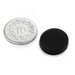 S-15-03-R, Disque magnétique Ø 16.8 mm, Hauteur 4.4 mm, néodyme, N45, caoutchouté