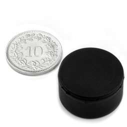 S-20-10-R, Schijfmagneet Ø 22 mm, Dikte 11.4 mm, neodymium, N42, rubber gecoat