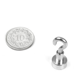 FTN-10, Crochet magnétique, Ø 10 mm, Pas de vis M3, force d'adhérence env. 3 kg