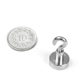 FTN-13, Hakenmagnet, Ø 13 mm, Gewinde M3, Haftkraft ca. 5 kg