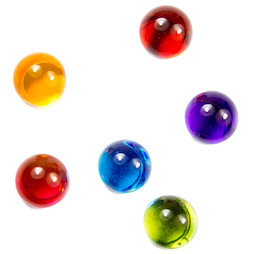 LIV-14, Murmeln, bunte Dekomagnete aus Acrylglas, 6er-Set