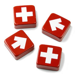 SALE-097, Swiss & Arrow, Dekomagnete mit Kreuzen und Pfeilen, 4er-Set