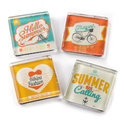 SALE-094, Summer, Kühlschrankmagnete mit Sommer-Motiven, 4er-Set