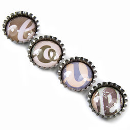 SALE-096, Kroonkurken 'Love', koelkastmagneten, set van 4