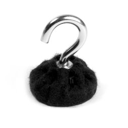 M-HOOK-32/black, Lot de crochets avec protection anti-rayures, socle recouvert de feutre, noir