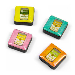 SALE-053/soup, Icons Retro Soup, Dekomagnete quadratisch, 4er-Set, Retro Soup