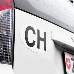 M-PLATE-CH, CH-sticker, voor gemotoriseerde voertuigen en aanhangwagens, magnetisch