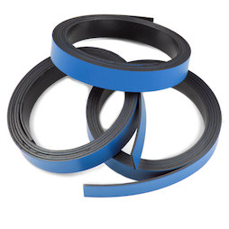 MT-10/blue, Blauw magneetband 10 mm, om zelf te beschrijven en op maat te knippen, rollen à 1 m