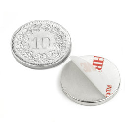 Scheibenmagnet (selbstklebend) Ø 20 mm, Höhe 2 mm