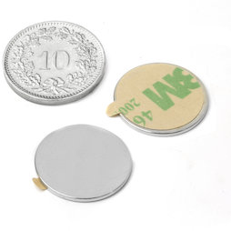 Scheibenmagnet (selbstklebend) Ø 18 mm, Höhe 1 mm