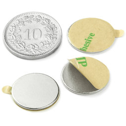 Scheibenmagnet (selbstklebend) Ø 15 mm, Höhe 1 mm