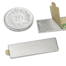 Quadermagnet (selbstklebend) 30 x 10 x 1 mm
