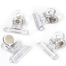 LIV-113, Magneetklemmen doorzichtig, van kunststof, set van 4