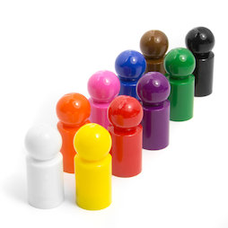 M-DOTS, Magneetpins rond, 10 stuks per set, 10 versch. kleuren