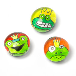 LIV-120/frog, Kulttiere, handgemachte Kühlschrankmagnete, 3er-Set, Froschkönig
