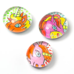 LIV-120/unicorn, Kulttiere, handgemachte Kühlschrankmagnete, 3er-Set, Einhorn