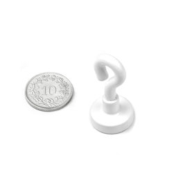 OTNW-16, Aimant en pot avec œillet blanc Ø 16.3 mm, revêtement poudre, pas de vis M4
