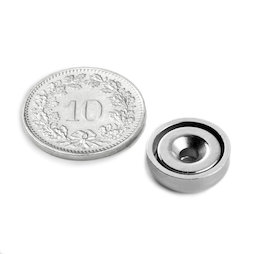 CSN-13, Topfmagnet mit Senkbohrung, Ø 13 mm, Haftkraft ca. 3 kg
