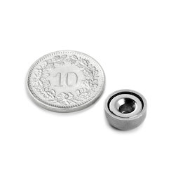 CSN-10, Topfmagnet mit Senkbohrung, Ø 10 mm, Haftkraft ca. 1.3 kg