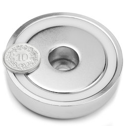 ZTN-60, Potmagneet met rond doorlopend gat, Ø 60 mm