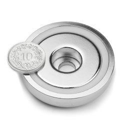 ZTN-48, Potmagneet met rond doorlopend gat, Ø 48 mm