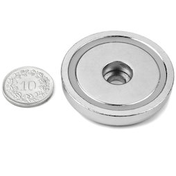 ZTN-42, Potmagneet met rond doorlopend gat, Ø 42 mm