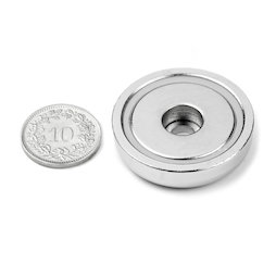 ZTN-32, Topfmagnet mit zylindrischer Bohrung, Ø 32 mm