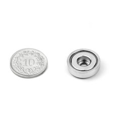 ZTN-16, Pot magnet with cylindrical borehole, Ø 16 mm