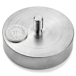 Topfmagnet mit Gewindezapfen