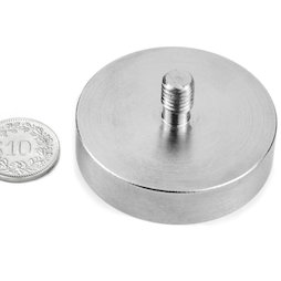 Topfmagnet mit Gewindezapfen