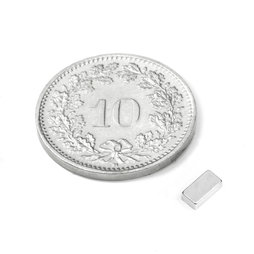 Q-05-2.5-1.5-HN, Bloque magnético 5 x 2.5 x 1.5 mm, neodimio, 44H, niquelado