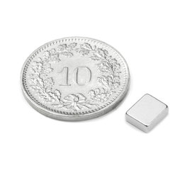 Q-06-05-02-HN, Parallélépipède magnétique 6 x 5 x 2 mm, néodyme, 48H, nickelé