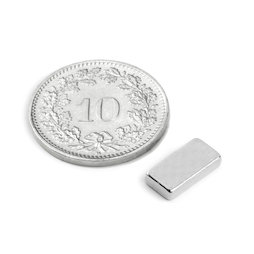 Q-10-05-02-N, Bloque magnético 10 x 5 x 2 mm, neodimio, N50, niquelado