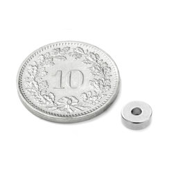 Ringmagnet Ø 6/2 mm, Höhe 2 mm