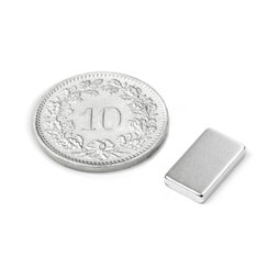 Q-12-07-02-HN, Parallelepipedo magnetico 12 x 7 x 2 mm, neodimio, 44H, nichelato