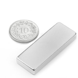 Q-40-15-05-N, Blokmagneet 40 x 15 x 5 mm, neodymium, N40, vernikkeld