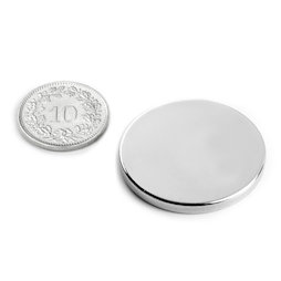 S-30-03-N, Schijfmagneet Ø 30 mm, hoogte 3 mm, neodymium, N45, vernikkeld