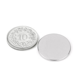 S-20-1.5-N, Schijfmagneet Ø 20 mm, hoogte 1.5 mm, neodymium, N38, vernikkeld