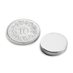 S-15-03-N52N, Disc magnet Ø 15 mm, height 3 mm, neodymium, N52, nickel-plated