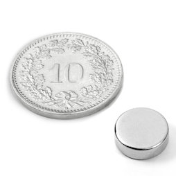 S-09-03-N52N, Schijfmagneet Ø 9 mm, hoogte 3 mm, neodymium, N52, vernikkeld