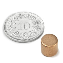S-08-08-K, Schijfmagneet Ø 8 mm, hoogte 8 mm, neodymium, N45, verkoperd