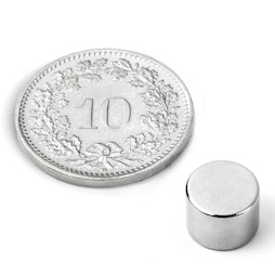 S-08-06-N52N, Disc magnet Ø 8 mm, height 6 mm, neodymium, N52, nickel-plated