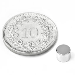 S-05-04-N, Disc magnet Ø 5 mm, height 4 mm, neodymium, N45, nickel-plated