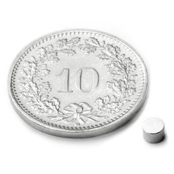 S-03-02-N, Scheibenmagnet Ø 3 mm, Höhe 2 mm, Neodym, N48, vernickelt